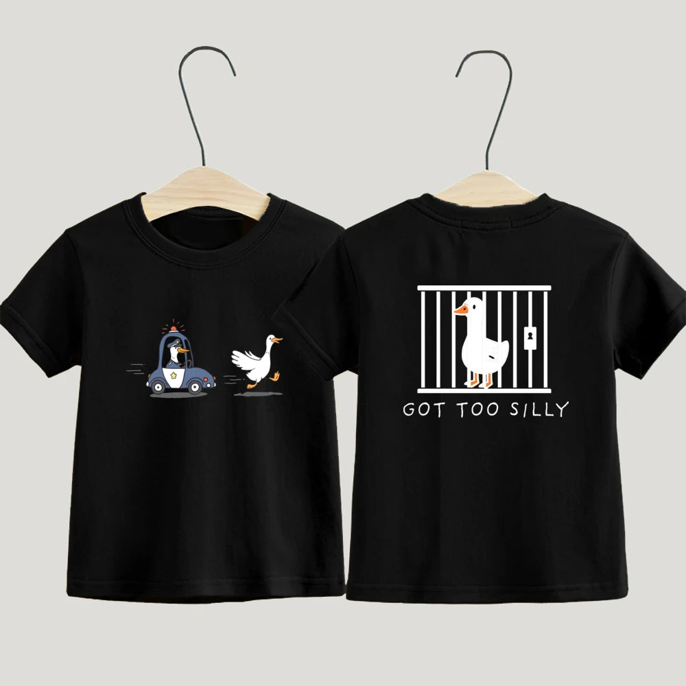 Got Too Silly Toddler Shirt Funny Silly Goose Boys Girls Short Sleeve Tee Funny Farm Animal Kids Shirt Baby Funny Shirts