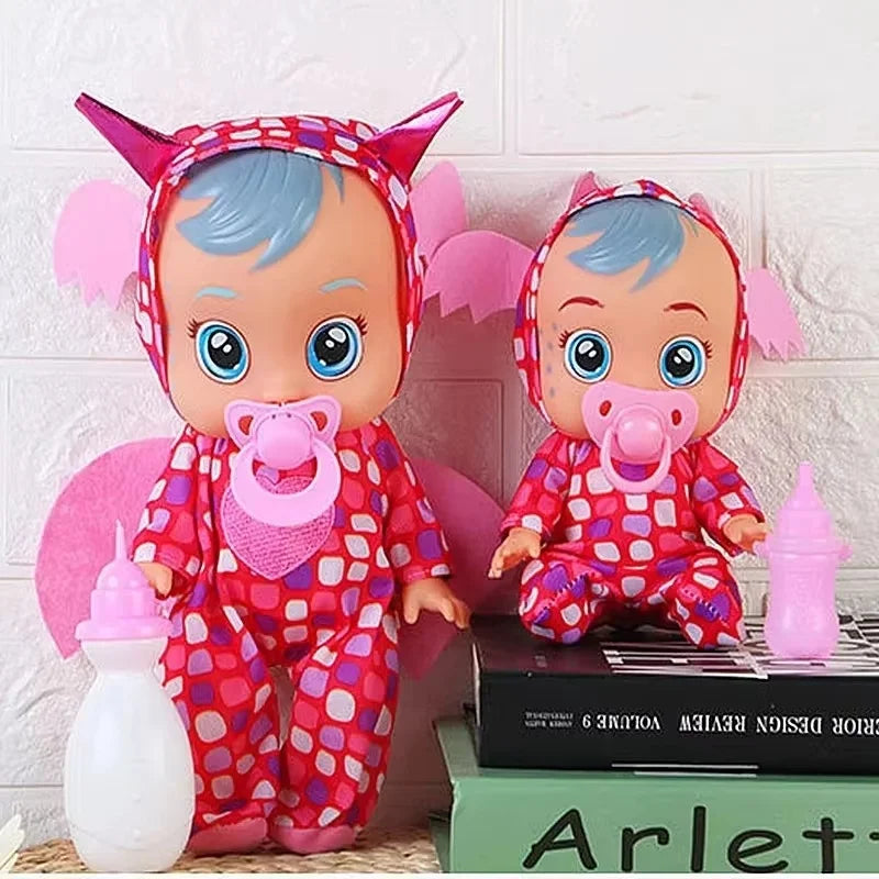 8inch 3D Weeping Babies Unicorn Baby Simulation Baby Crying Doll Creative Cute Doll For Girl Reborn Baby Vinyl Christmas Gift