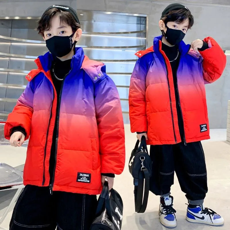 Boys Winter Stylish Cotton-Padded Down Coat 2025 New Big & Medium Size