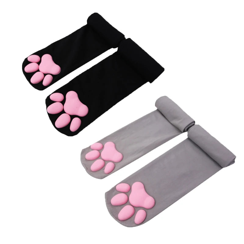 New Cat Paw Socks For Women Girls Kawaii 3D Cat Claw Toe Stocking Cute Gift Lolita Paw Pads Cosplay Cat Paw Pad Thigh High Socks