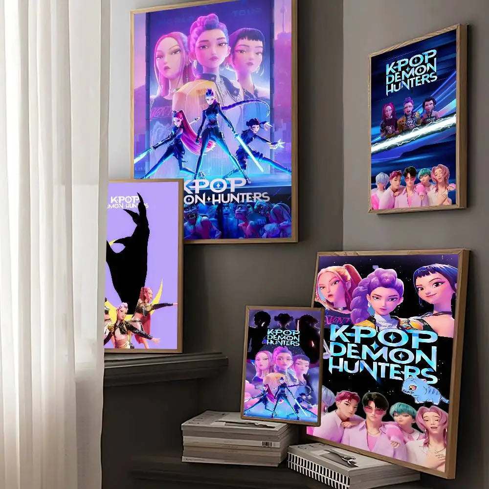Movie KPop Demon Hunters Anime Posters Sticky HD Quality Poster Wall Art Painting Study Wall Decor
