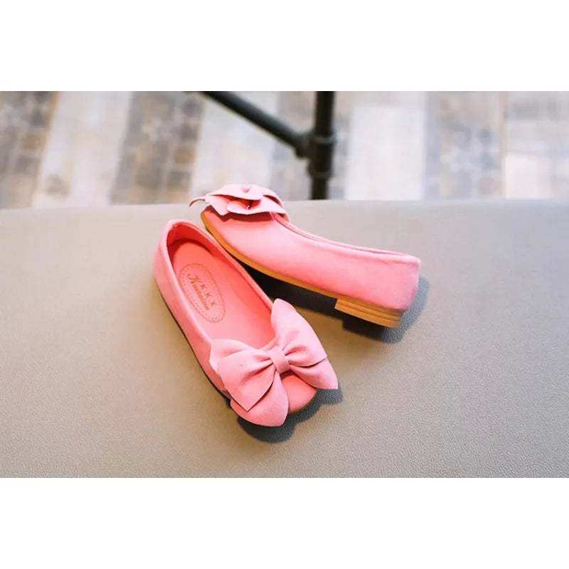 2025 New Fashion Girls Shoes PU Leather With Big Bowtie Candy Color Children Sandals Slip-on Kids Casual Shoes 21-36 Soft Hot