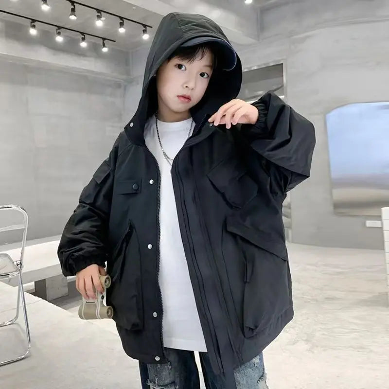 2025 New Boys Windbreaker Jacket Spring Autumn Waterproof Windproof Youth Unisex Stylish Outdoor Jacket for Kids