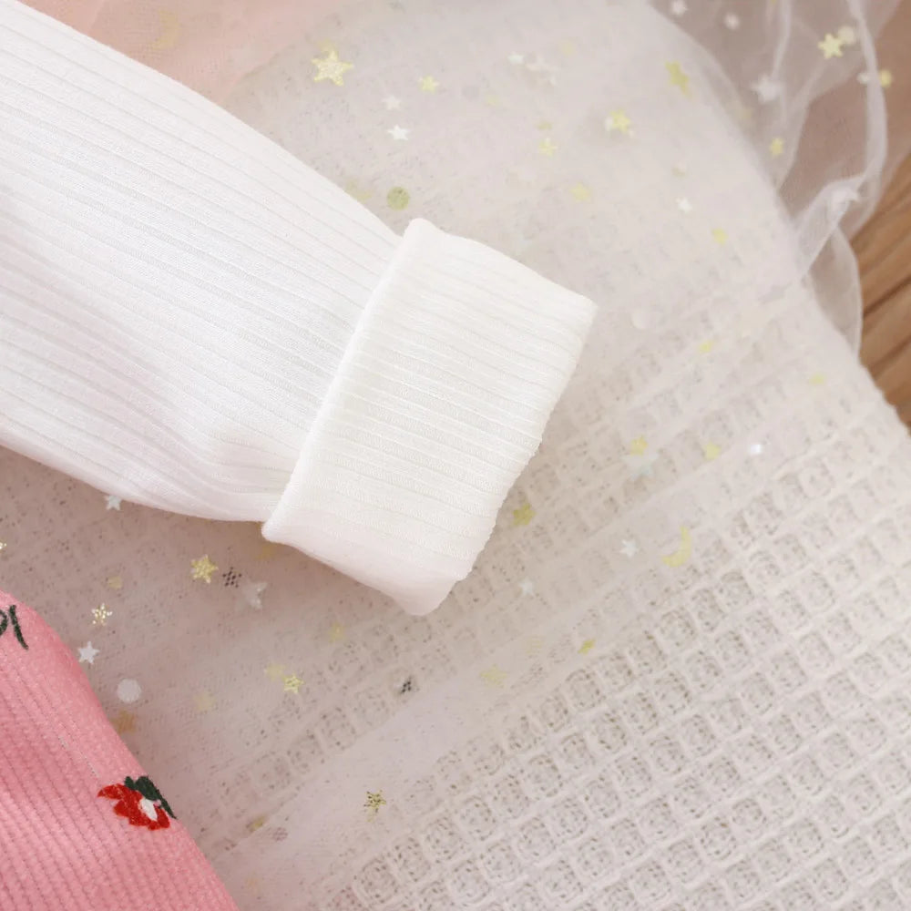 Spring And Autumn New White Long Sleeve Baby Girl Dress, Cute Butterfly Children'S Clothing (6 Months -3 Years Old)