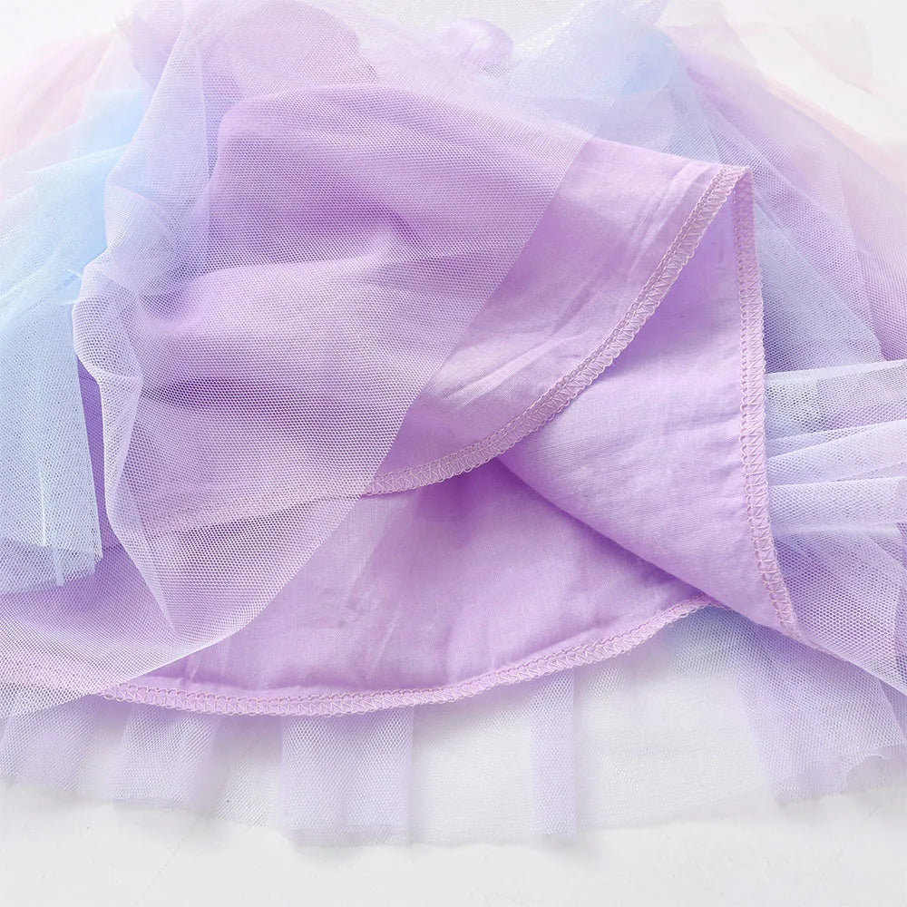 Girls Tutu Sequins Skirts Kids Clothes Bow Layered Skirts Princess Pleated Skirt Kids Mesh Skirt Girls Children Party Clothes