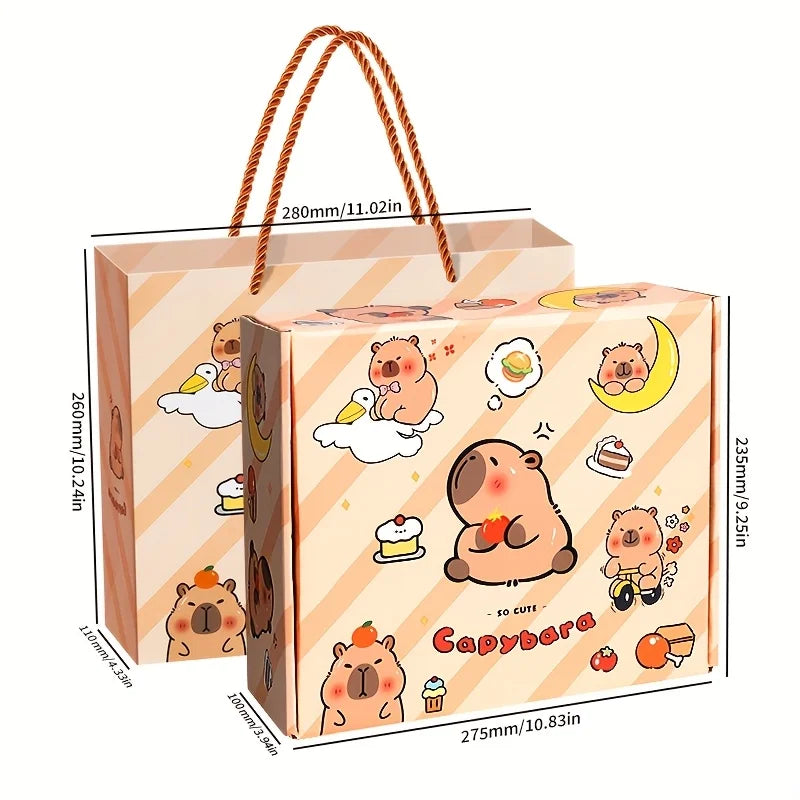 Capybara Stationery Gift Box Set Pencil Case Notebook Pencil Eraser Ruler Kawaii Student Back to School Learning Supplies