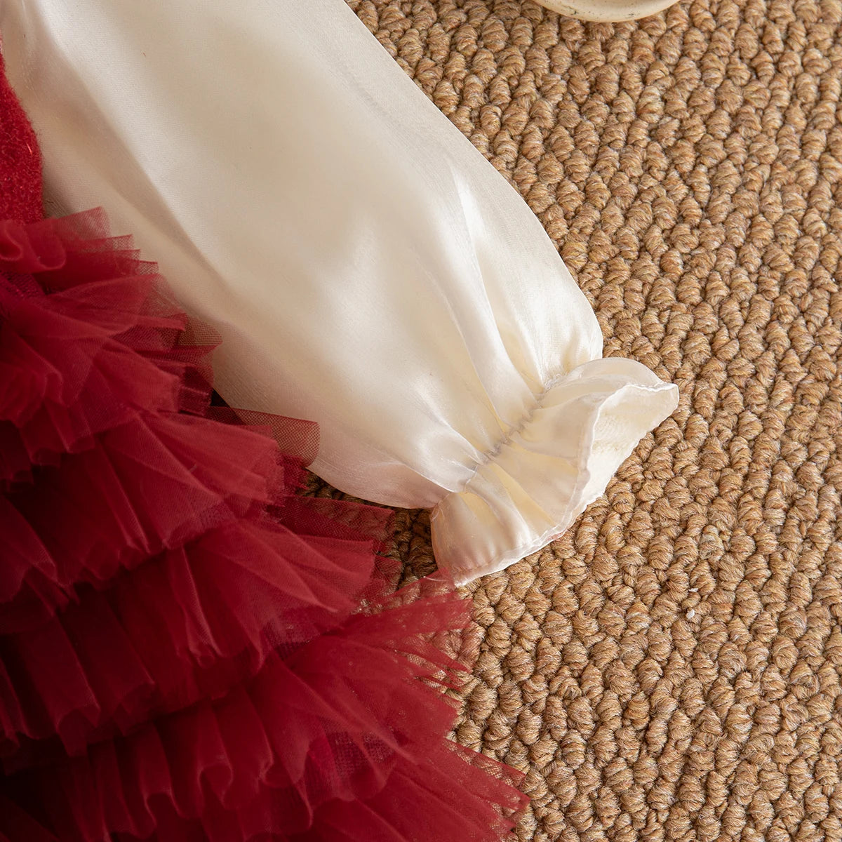 Christmas Party Dress! Winter New Red Bow Baby Girl Dress, Princess Style Children'S Clothing (9 Months -3 Years Old)