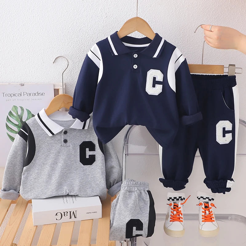 New Spring Autumn Baby Boys Clothes Suit Children Long Sleeved T-Shirt Pants 2Pcs/Sets Kids Girls Clothing Set Infant Tracksuits