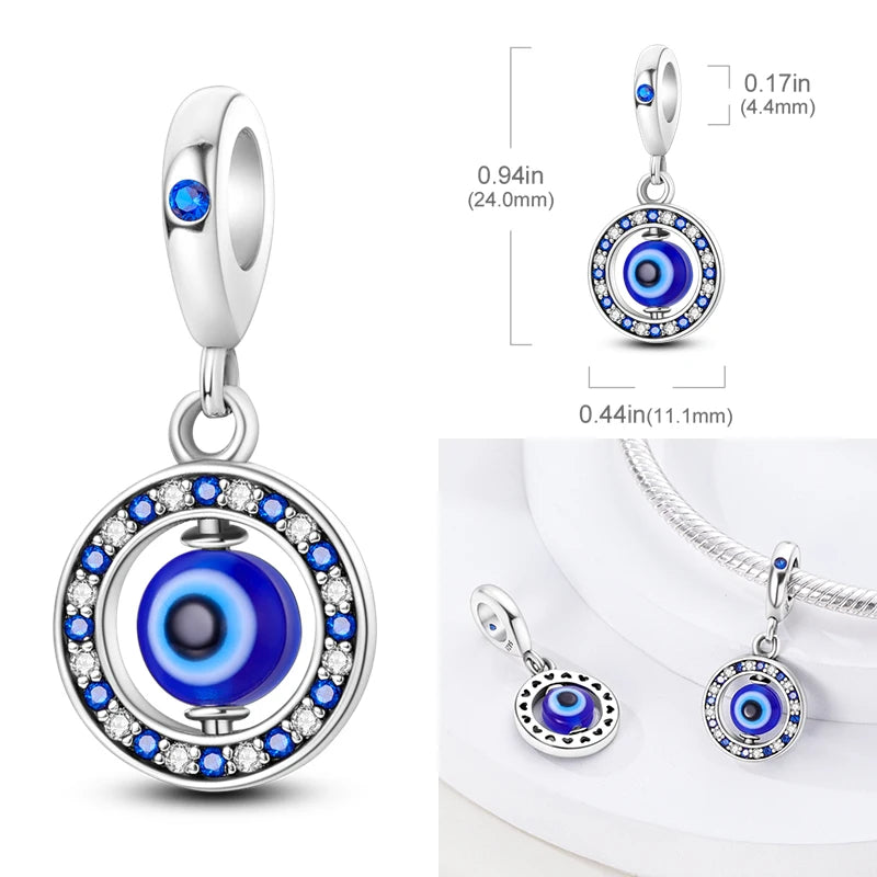Hot Sales 925 Sterling Silver Charms Beads Devil's Eye Fatima's Hand Cross Beads Fit Original Bracelet Women DIY Jewelry Gifts