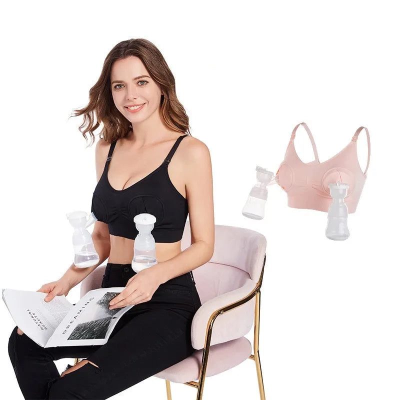 Maternity Hand Free Pumping Breastfeeding Function Bra Women Enhancement Underwear Breast Bra Can Wear All Day Pregnancy Clothes