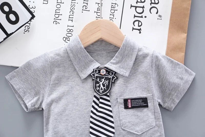 New Summer Baby Clothes Children Clothing Boys Casual Shirt Plaid Shorts 2Pcs/Set Infant Outfits Toddler Costume Kids Sportswear