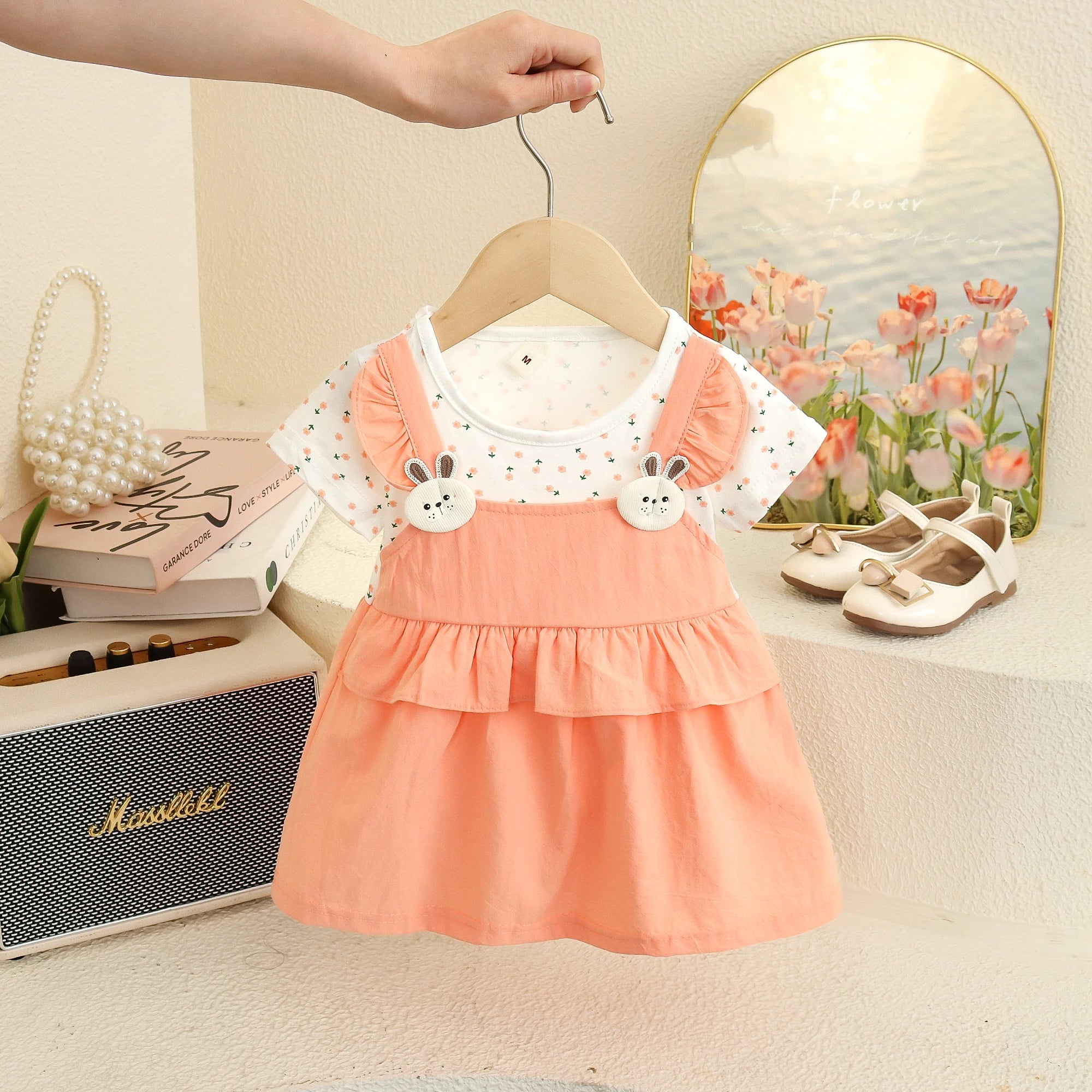 6-24 Months Summer New Baby Girl Dress, Sweet Floral Short Sleeved Children'S Clothing