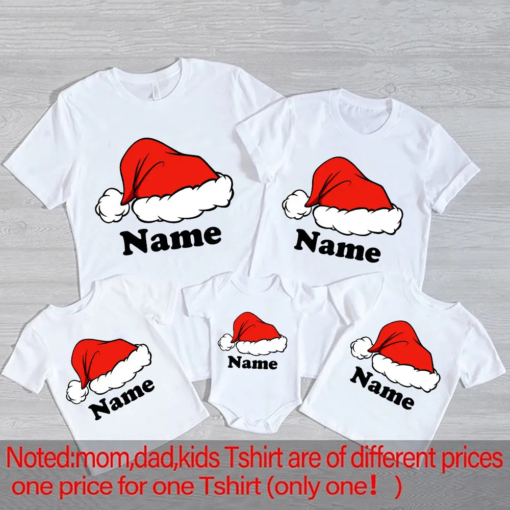 Personalised Christmas Family Matching Outfits Custom Dad Mom Kids Shirt Baby Bodysuit Family Clothes Christmas Party Shirt