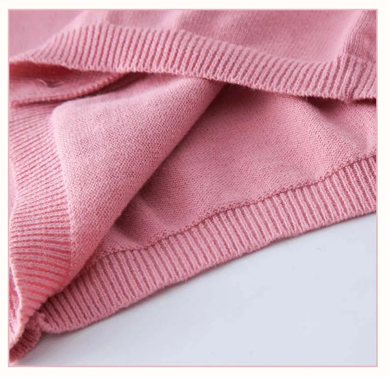 70-150cm Kids Knit Jacket for Girls Cardigan Sweater Blue Brown Toddler Baby Boy Knitwear Spring Autumn Cotton Children Clothing