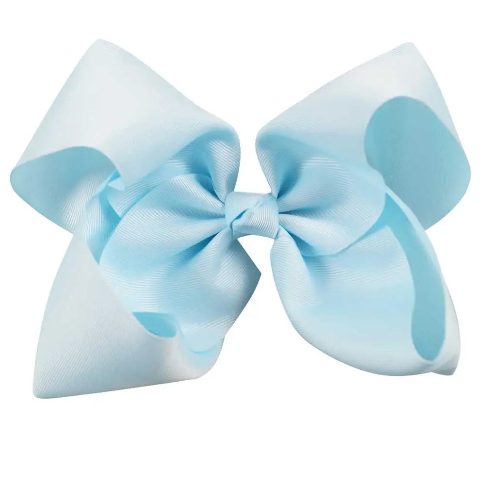 60 Colors Boutique 8" Large Solid Grosgrain Ribbon Hair Bow Clips Barrettes for Women Girls Accessories
