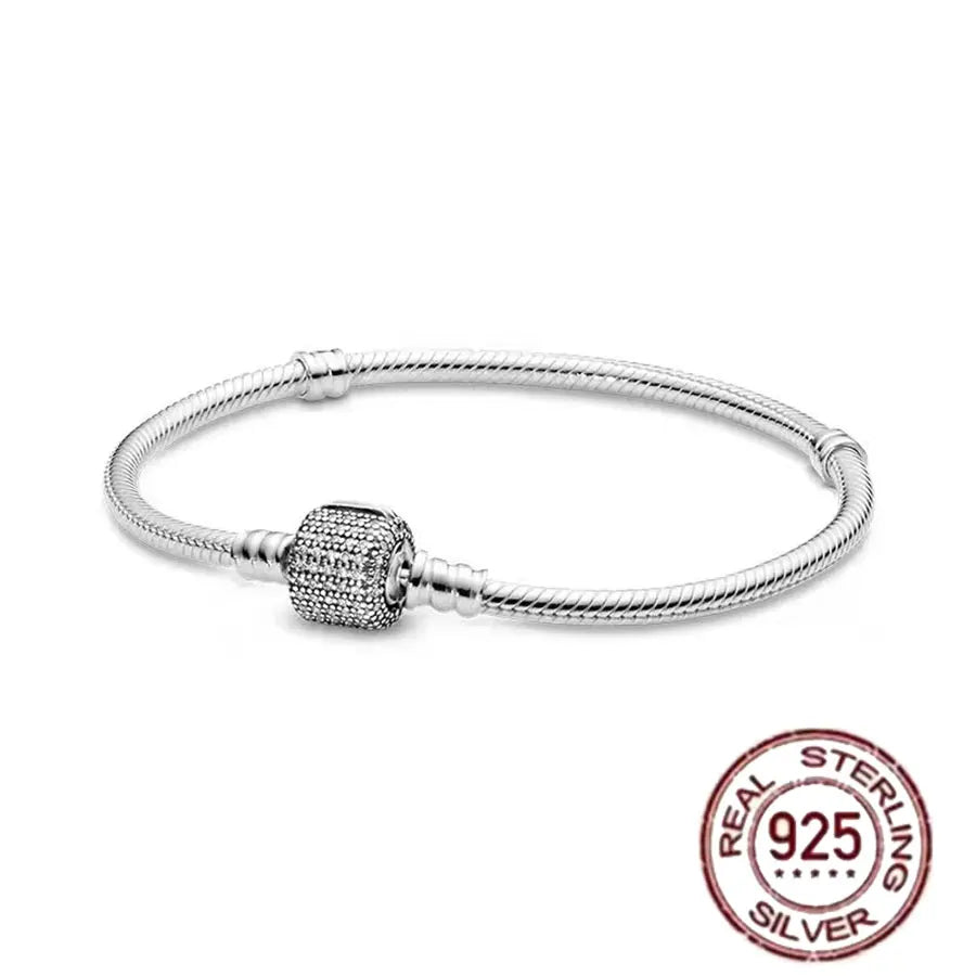 Hot selling S925 sterling silver crown snake bone bracelet, suitable for original DlY bracelet, women's fashion jewelry