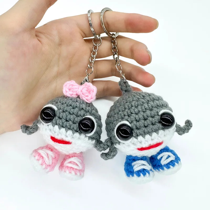 Funny Positive Crochet Shark Handicrafts Tungtungsahur Figure Desktop Decoration Articulated Tralalero Tralala Figure Ornament