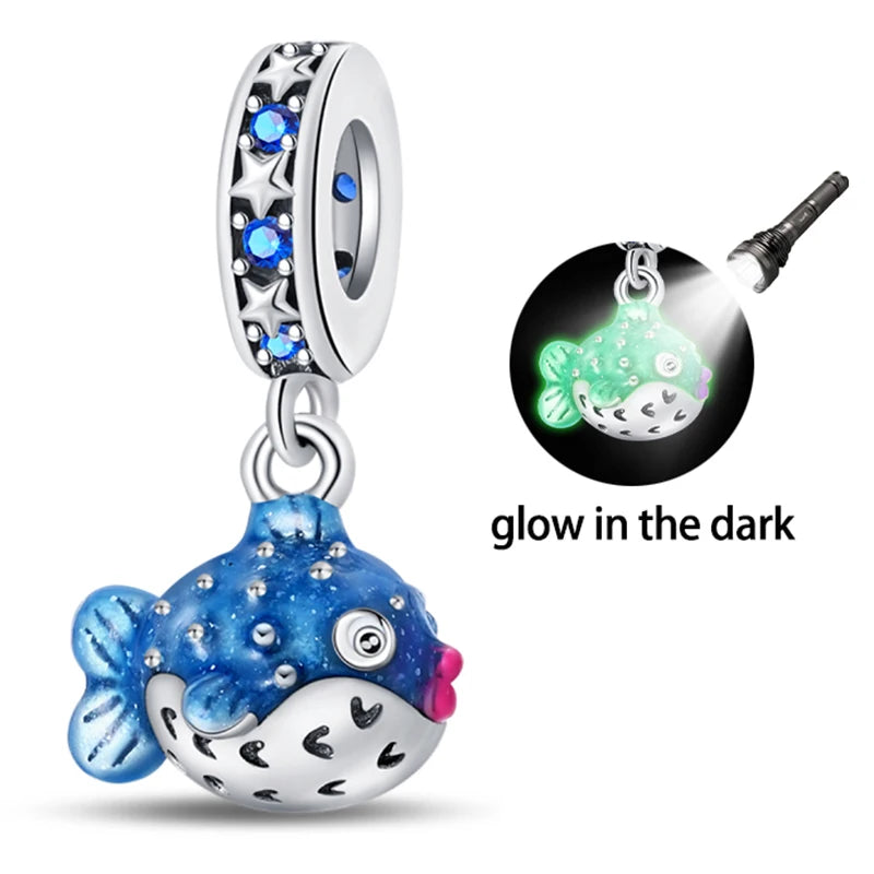 Hot Sale 925 Sterling Silver Ocean World Series Sea Turtle Starfish Little Crab Octopus Charms Bead Fit 925 Bracelet DIY Jewelry