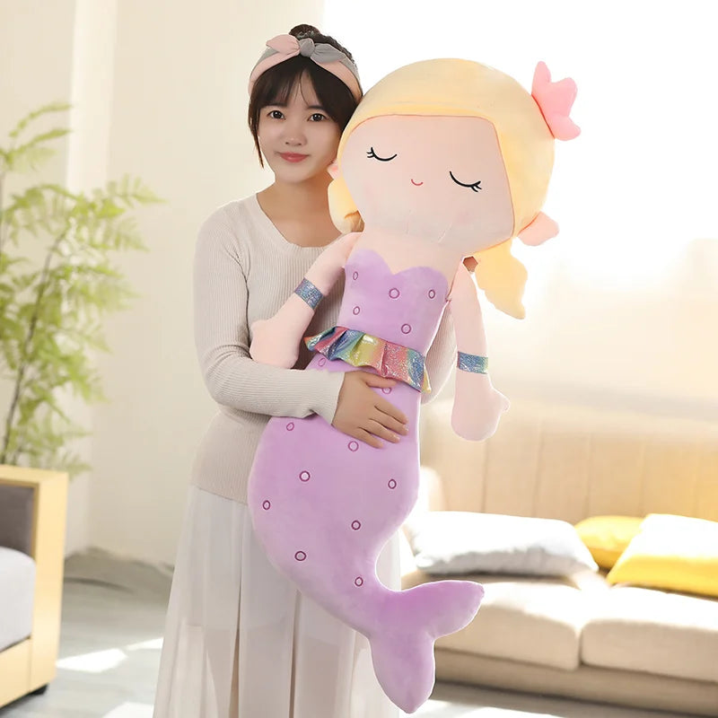 High Quality Cartoon Kawaii Mermaid Plush Toys Soft Animal Plush Pillow Stuffed Toy Princess Dolls Children  Girls Birthday Gift