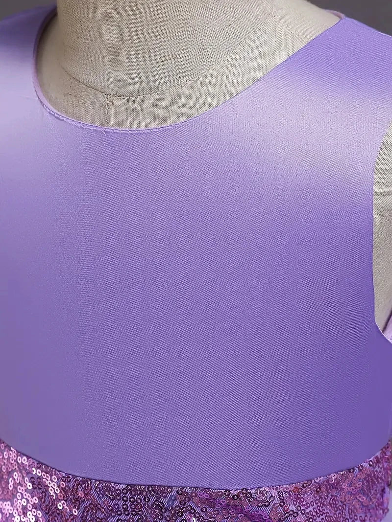 Girls Princess Dress Sleeveless Sequin Mesh Tutu Dress Performance Dress Wedding Flower Girls Dress For Evening Birthday #2038