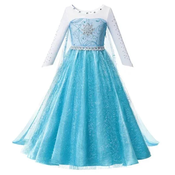 Girl Elsa Anna Dress Princess Costume Snow Queen Dress Baby Halloween Ariel Carnival Clothes Kids Cosplay Clothes Party Clothing