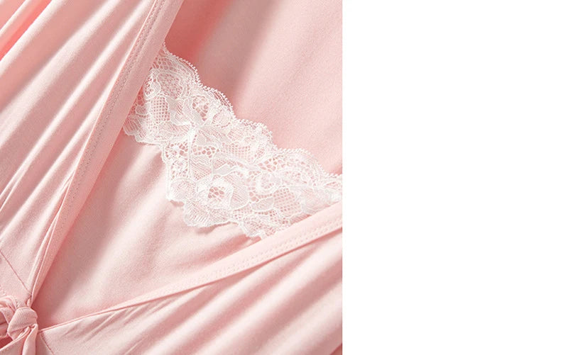 Maternity Robe For Hospital Nightgown Pregnant Women Nursing Nightwear Pajama Lace Sleepwear Ropa Mujer Embarazada Premama Suits