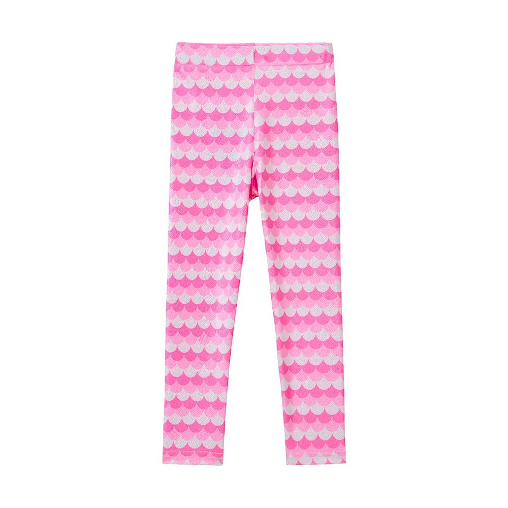 VIKITA Girls Leggings for Kids Striped Print Casual Daily Pencil Pants Toddlers Skinny Pink Trousers Children Clothes 3-12 Years