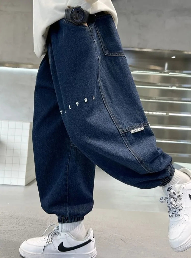 Boys Jeans Spring Autumn 2025 New Style Casual Pants Trendy Stretch Fabric Comfort Fit Toddler Boys