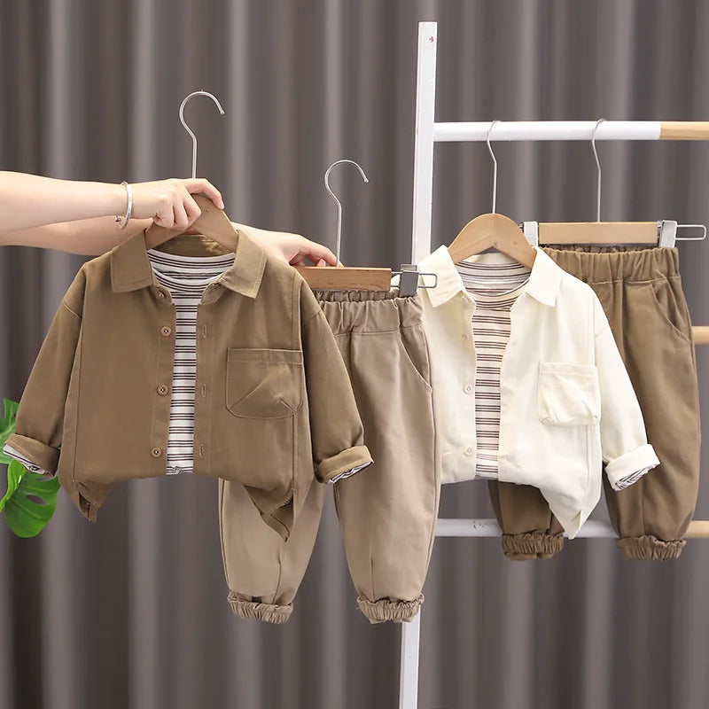 New Autumn Baby Clothes Suit Children Boys Shirt T-Shirt Pants 3Pcs/Sets Toddler Clothing Infant Casual Costume Kids Tracksuits