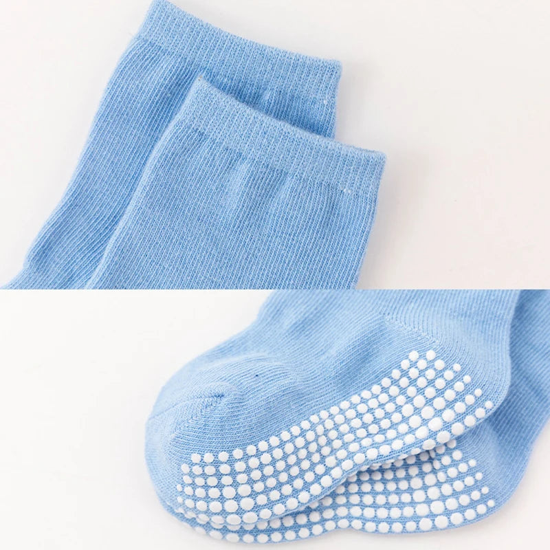 1/3/6/9/12 Pairs Kids Cotton Socks Sets for Baby Boys Girls 2025 White Non-slip Comfy Breathable Baby Trampoline Floor Socks