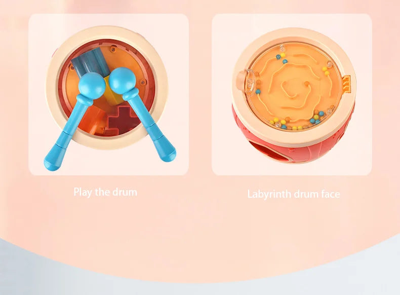 Baby Drum Colorful Rolling Drum Musical Instrument Toy For Toddlers Preschool Educational Toy Rhythm Sound Music Learning Gift