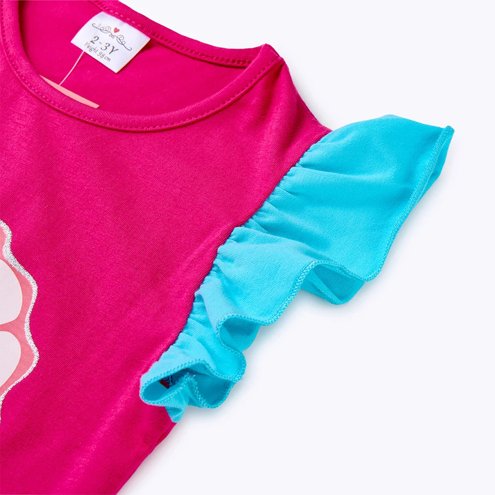 DXTON  Summer Kids Dresses For Girls Cartoon Toddler Clothing Everyday Children Dress Mermaid Sequin Princess Girls Casual Wear