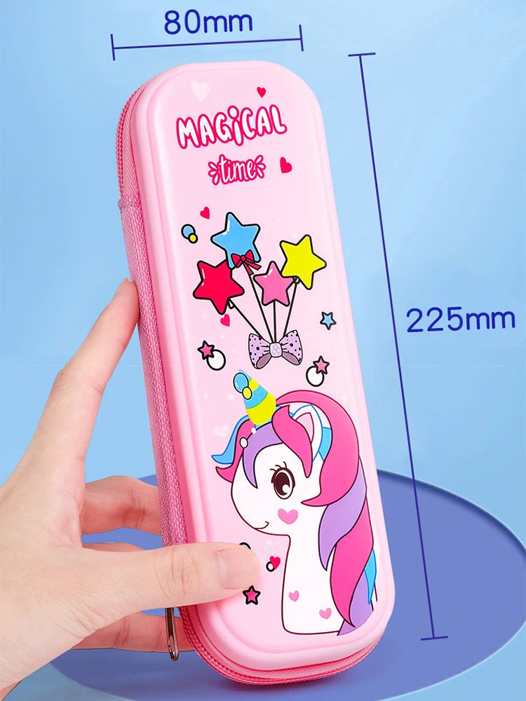 Kawaii Cute Kid Boy Girl Multi Color Selection Pencil Box School Student Stationery Box Child Pencil Storage Capacity Case Gift