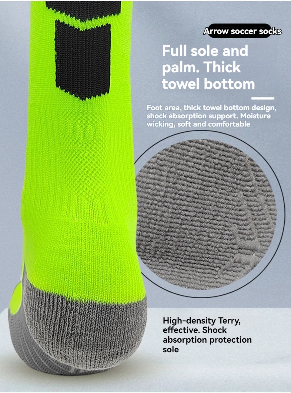 Loogdeel 1 Pair Soccer Socks, Sport Knee High Socks Calf Compression Athletic Socks for Kids Adults Running&Training Football