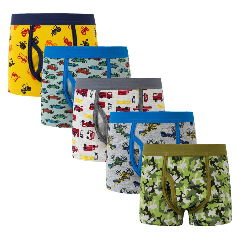 Little Boys' Cotton Boxer Brief Soft Underwear (Pack of 5)