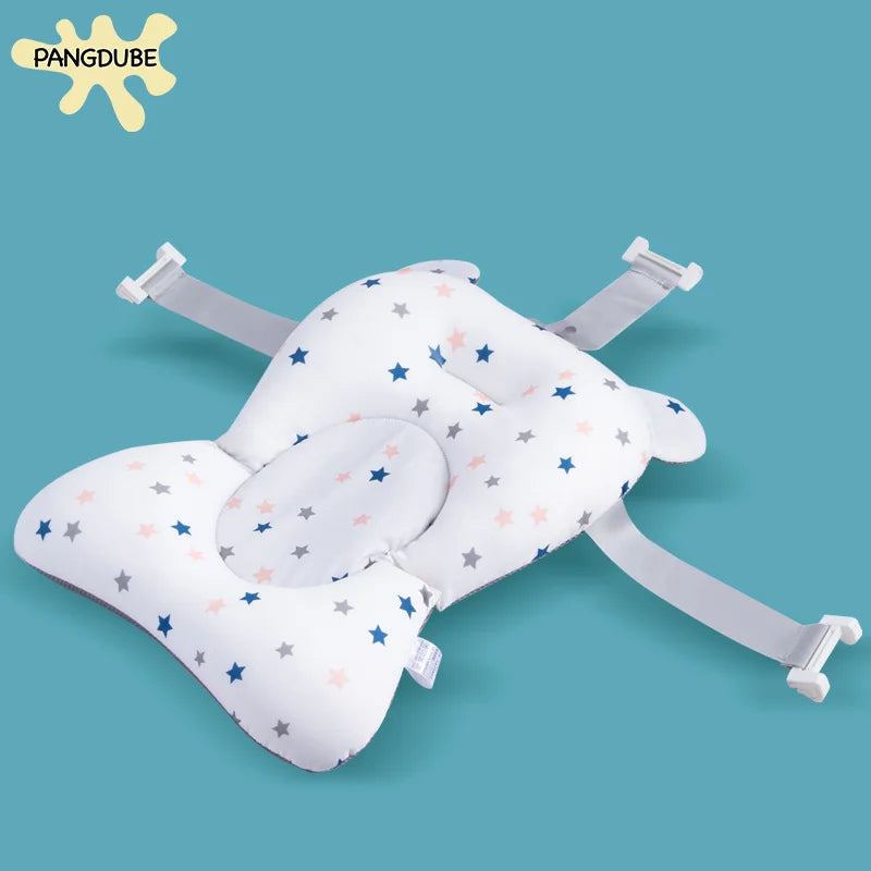 PANGDUBE Baby Bath Seat Newborn Bathtub Cushion Adjustable Support Pad with Non-Slip Mat 0-12 Months Shower Safety Float
