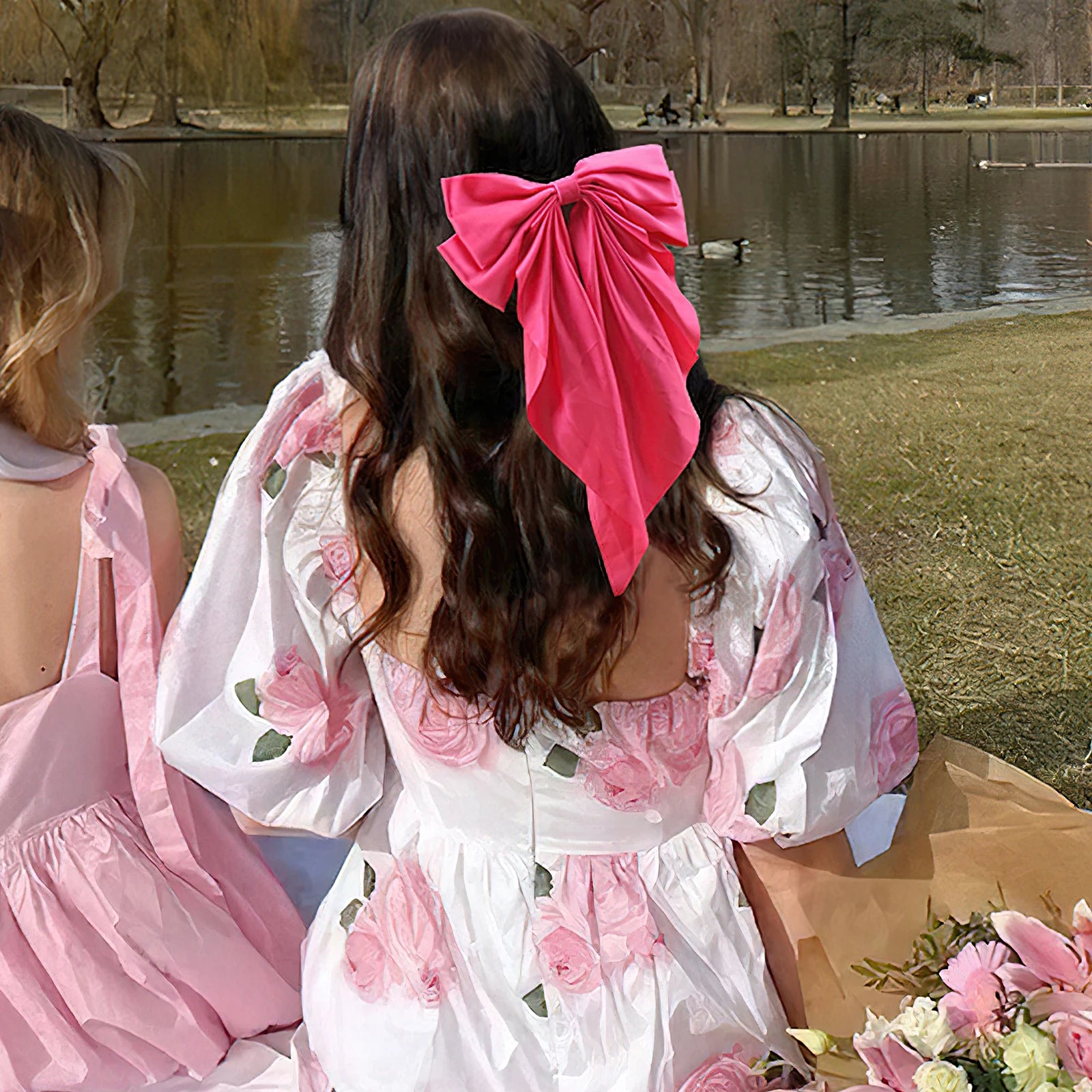 Multiple Elegant Large Bow Ribbon Clip for Women Fashion Simple Solid Satin Clip Ponytail Bow Hairpin Girls Hair Accessories