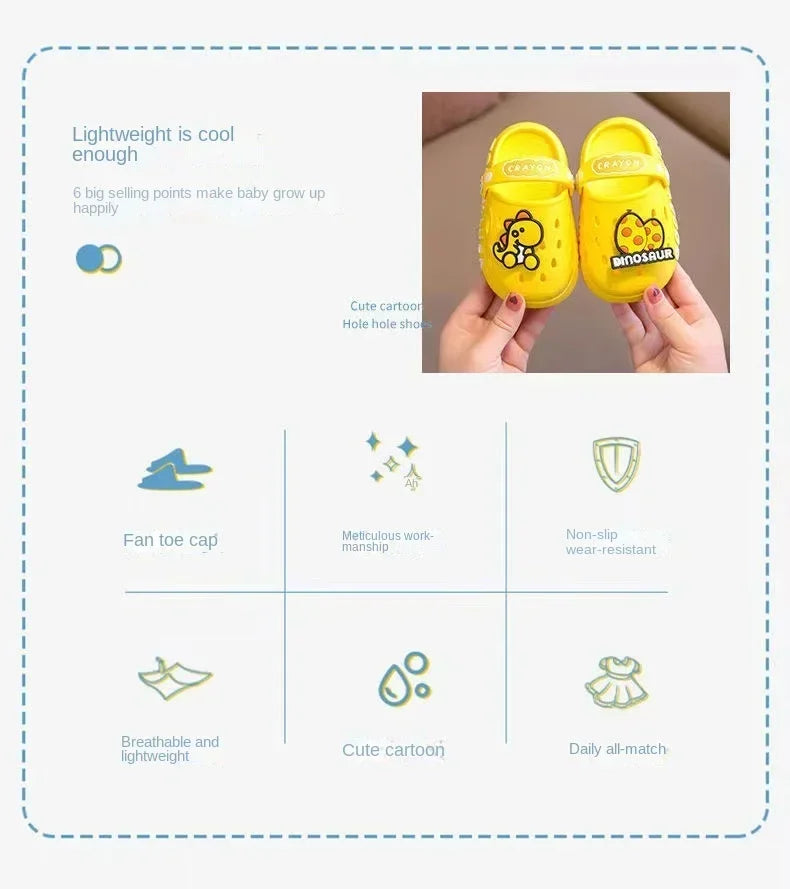 Cute New Animal Baby Boys Slippers Summer Kids Cartoon Sandals Toddler Beach Shoes Girls Cute Slides Children Slippers