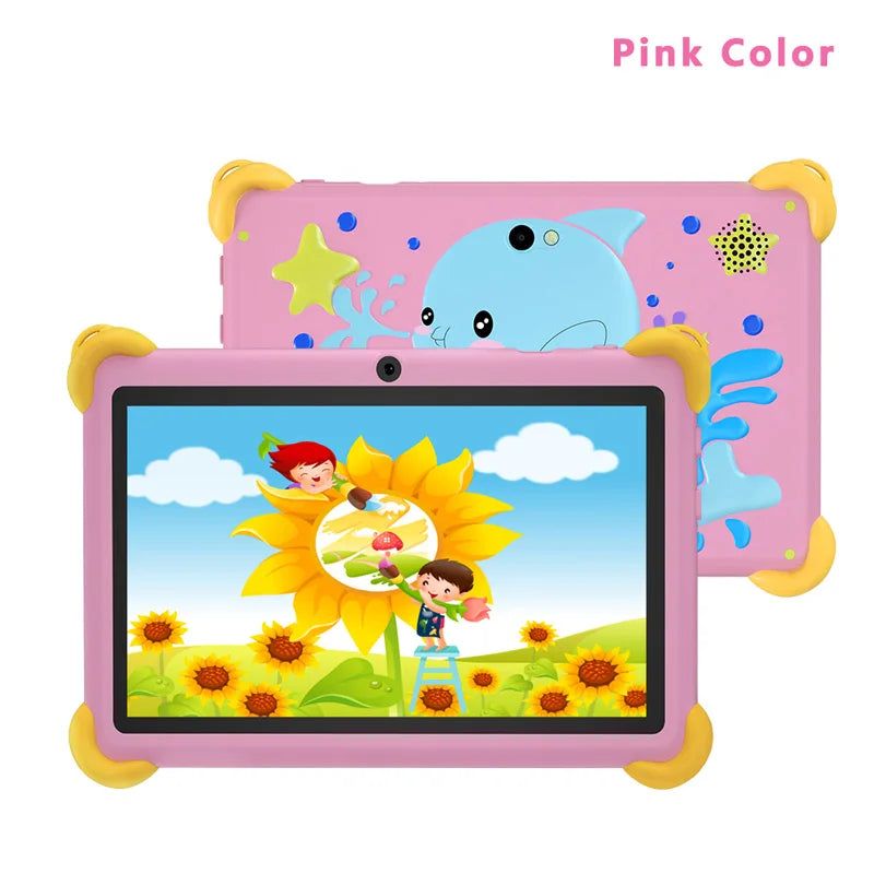 7 Inch 5G Kids' Tablet with Cartoon Pattern Android Learning Education PC with Kids-Proof Case 4000mAh Tablet