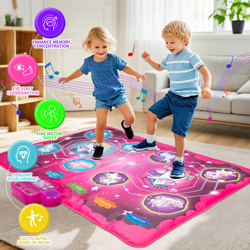 Kids Electronic Dance Mat Dancing Blanket Double Players Mode with 9 Levels Kid Floor Music Blanket Educational Toys Kids Gifts