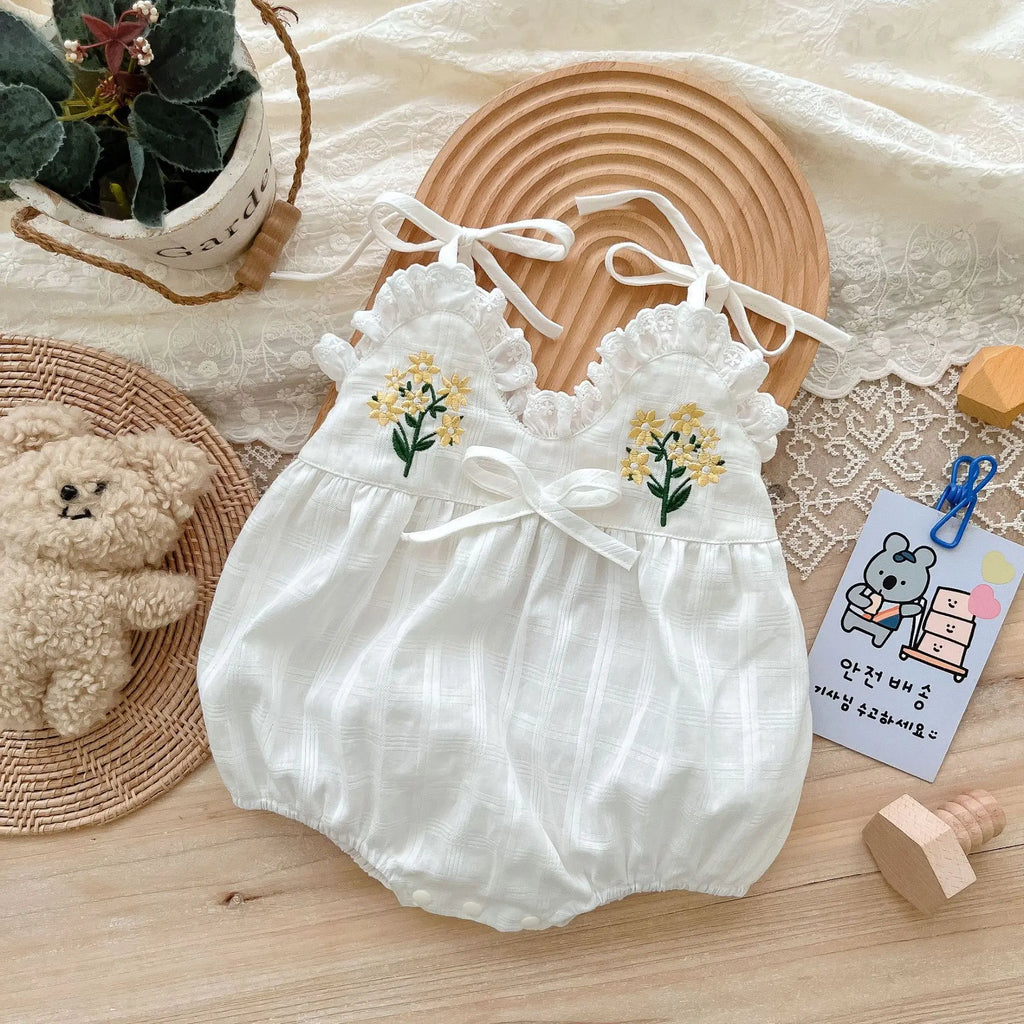 Baby Summer Wear Sling Romper Korean New Born Children's Baby Wrap Fart Clothes Full Moon 100 days Summer Outwear
