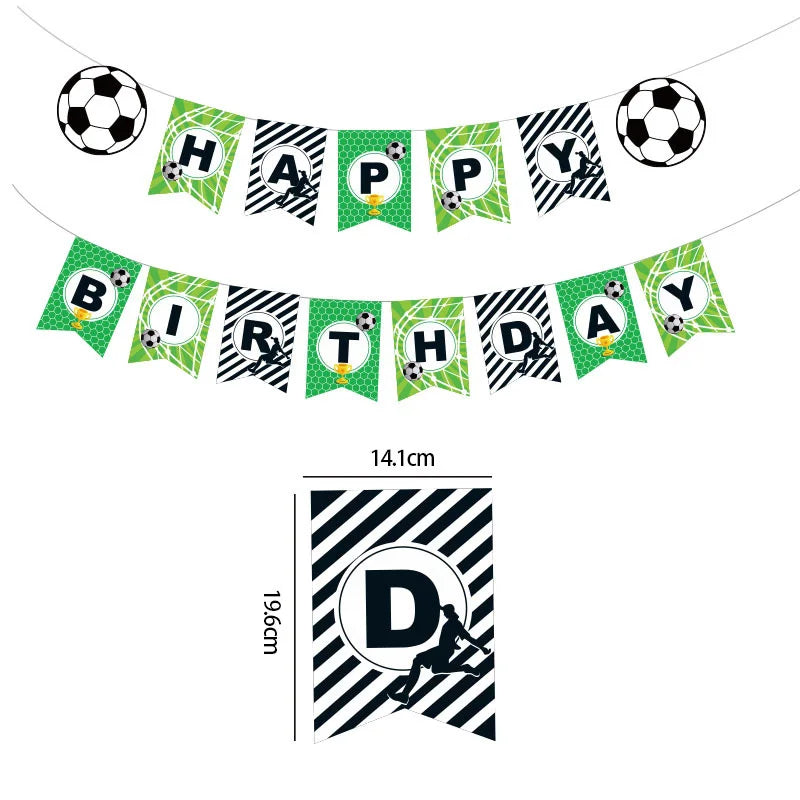 Football Club Anniversary Banner Happy Party Football Competition Blessing Celebrations Paper String Banner Pennants Party Decor