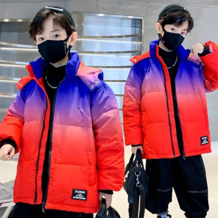 Boys Winter Stylish Cotton-Padded Down Coat 2025 New Big & Medium Size