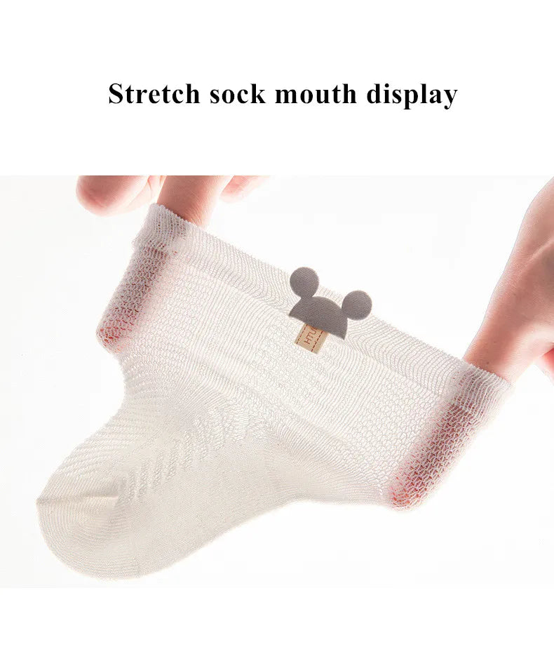 4Pairs/Lot Summer Baby Mesh Thin Socks Cartoon Soft Cotton Newborn Sock Princess Infant Toddler Girls Cute Breathable Socks