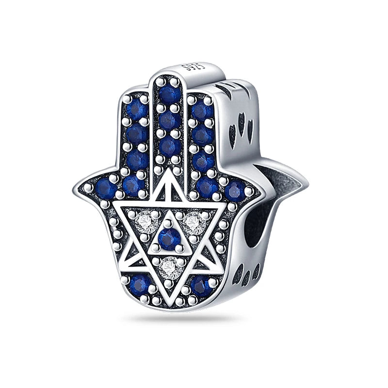 Hot Sales 925 Sterling Silver Charms Beads Devil's Eye Fatima's Hand Cross Beads Fit Original Bracelet Women DIY Jewelry Gifts