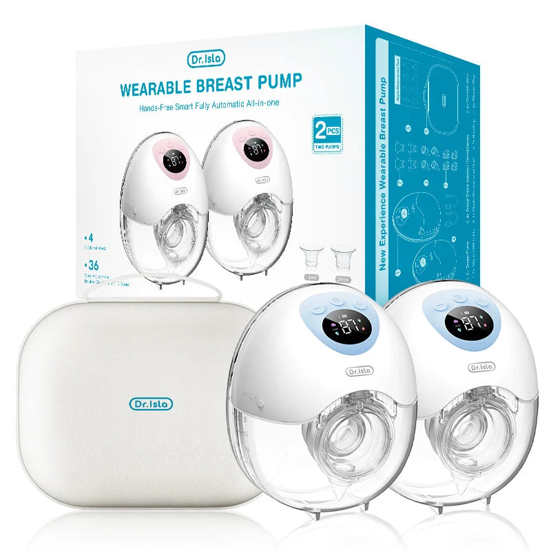 2PCS Wearable Electric Breast Pump 4Modes 36Suction Levels Breast Pump Milk Collector Gift Travel bag 19/24mm Flange