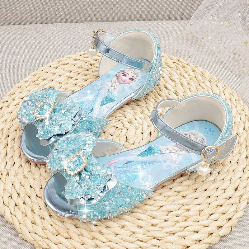 Disney Fairy Girl Butterfly Cinderella Princess Sandals Fashion Children Masquerade Role Play Elegant Party Crystal Shoes
