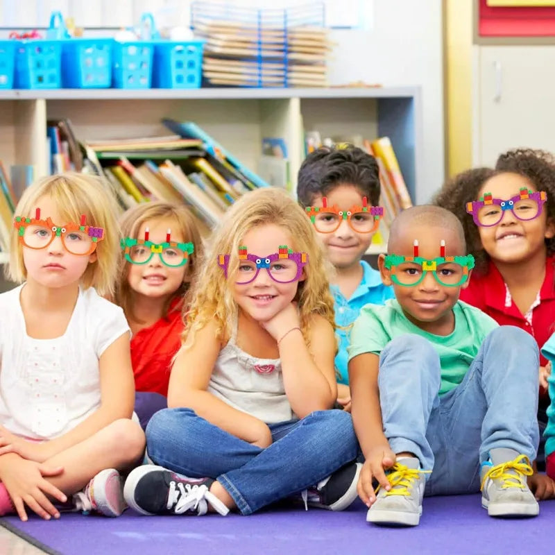 DIY Building Bricks Glasses Building Blocks Games for Kids Creative Building Block Birthday Party Favors, Carnival Party Games