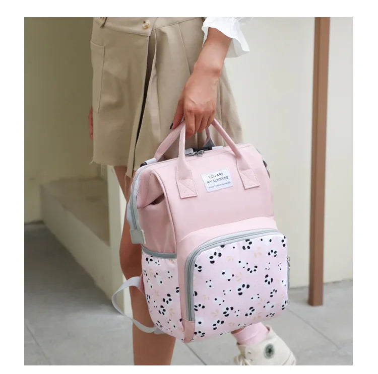 Mommy Bag Multifunctional Waterproof Insulated Backpack Large Capacity Maternity Travel Changing Bag Stroller Strap Schoolbag