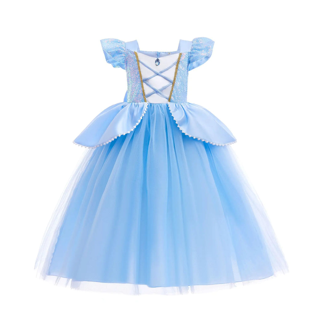 Girl Elsa Anna Dress Princess Costume Snow Queen Dress Baby Halloween Ariel Carnival Clothes Kids Cosplay Clothes Party Clothing